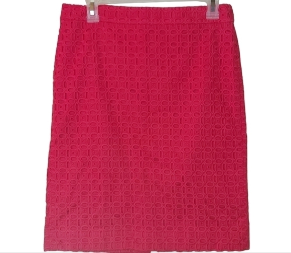 J CREW EYELET LACE OVERLAY MIDI SKIRT- size 6 - Picture 1 of 4